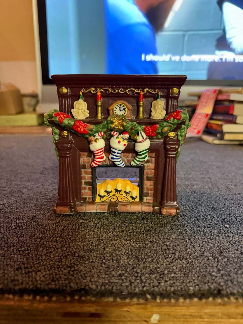 PartyLite Comfy Cozy Fireplace Aroma Melts Warmer Christmas Holiday Mantle